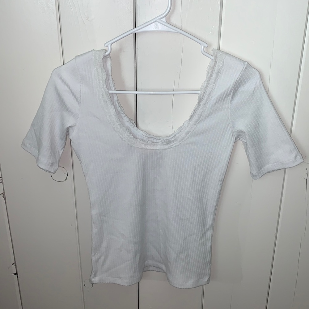 White Fitted Willow&Root Top Size XS